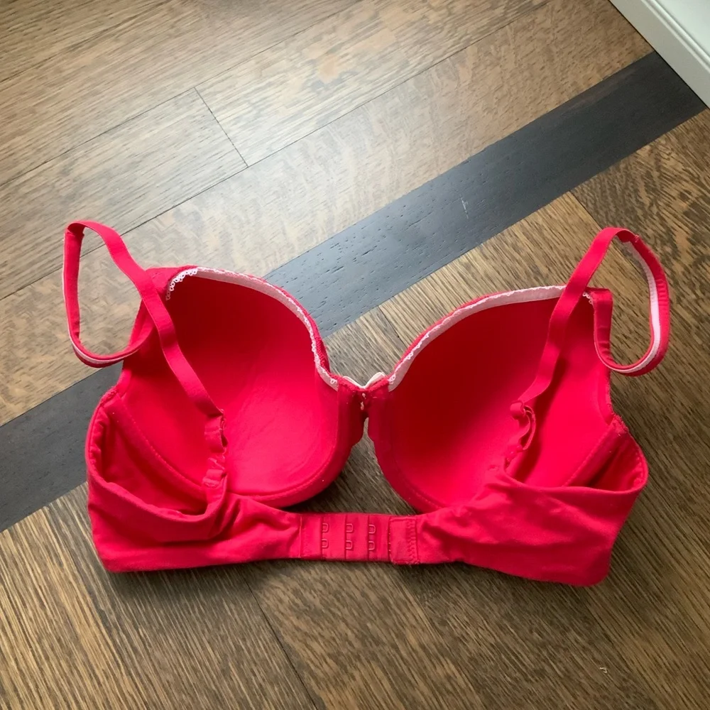 VICTORIA’S SECRET Lined Perfect Coverage Red Lace Bra Women’s 34C Excellent Cond - Picture 3 of 11